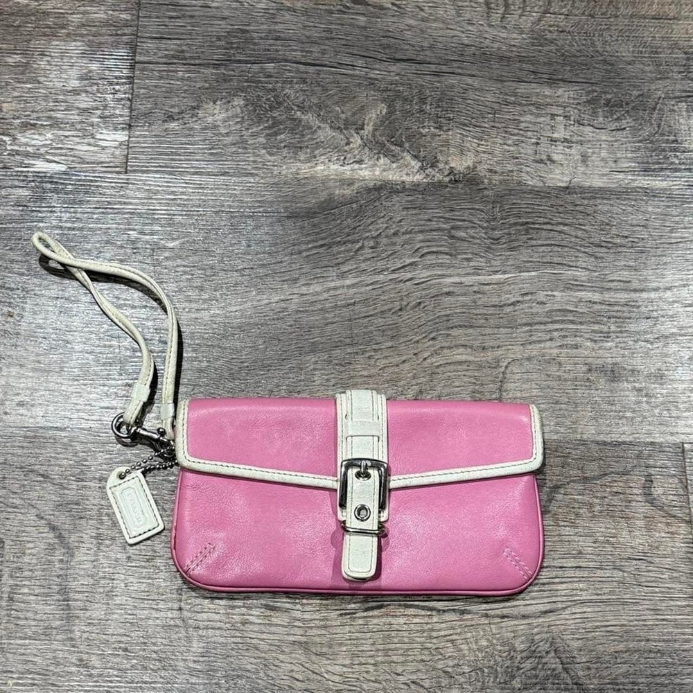 Vintage Coach pink wristlet